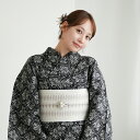 【3%OFF】【綿麻×紅梅日本製小幅生地使用 浴衣3点セット 黒地に桐小紋】特選シリーズ 熟練職人により繊細な捺染 フリーサイズ 浴衣セット(ゆかた・帯・下駄)ですぐお出かけ 日本製 国産 手縫い併用国内縫製