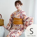 【ニコアンティーク 高級変わり織 浴衣3点セット アプリコットオレンジの花】みんなと違う浴衣を着よう!個性派きものブランドNicoAntiqueの2025年新作 プチサイズ(150-160cm)Sサイズ 浴衣セット(ゆかた・帯・下駄) レトロ 上質 国産生地 国内染色 低身長コーデ