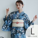 【utatane 高級変わり織 浴衣3点セット 鈍青と緑の砂よろけに桔梗】ここでしか買えない昭和初期アンティーク復刻版 トールサイズ(165-175cm)Lサイ...