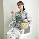 【utatane セパレート高級変わり織 二部式浴衣3点セット 白地にミントのとりどりの花】ここでしか買えない昭和初期アンティーク復刻版 フリーサイズ 浴衣セット(ゆかた上下・帯・下駄)ですぐお出かけ 古典レトロ うたたね 国産生地 国内染色 上質