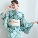 【13%OFF】【utatane セパレート高級変わり織 二部式浴衣3点セット 翡翠に菖蒲】ここでしか買えない昭和初期アンティーク復刻版 フリーサイズ 浴衣セット(ゆかた上下・帯・下駄)ですぐお出かけ 古典レトロ うたたね 国産生地 国内染色 上質