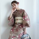 【utatane セパレート高級変わり織 二部式浴衣3点セット ココアと赤茶のあざみ砂嵐】ここでしか買えない昭和初期アンティーク復刻版 フリーサイズ 浴衣セット(ゆかた上下・帯・下駄)ですぐお出かけ 古典レトロ うたたね 国産生地 国内染色 上質