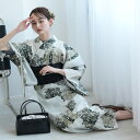 【ニコアンティーク セパレート高級変わり織 二部式浴衣3点セット グリーンの花輪よろけ縞】みんなと違う浴衣を着よう!個性派きものブランドNicoAntiqueの...