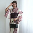 【13%OFF】【ニコアンティーク セパレート高級変わり織 二部式浴衣3点セット クリーム麻の葉とえんじのよろけ菊】みんなと違う浴衣を着よう!個性派きものブランドNicoAntique フリーサイズ 浴衣セット(ゆかた上下・帯・下駄) 大正浪漫 レトロ 国産生地 国内染色
