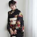 【ニコアンティーク セパレート高級変わり織 二部式浴衣3点セット 黒地にアンティークローケツ柄】みんなと違う浴衣を着よう!個性派きものブランドNicoAntiq...