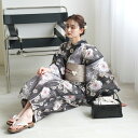 【13%OFF】【utatane セパレート高級変わり織 二部式浴衣3点セット かすれ黒ぼかしの梅】ここでしか買えない昭和初期アンティーク復刻版 フリーサイズ 浴衣セット(ゆかた上下・帯・下駄)ですぐお出かけ 古典レトロ うたたね 国産生地 国内染色 上質