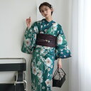 【13%OFF】【utatane セパレート高級変わり織 二部式浴衣3点セット かすれ緑ぼかしの梅】ここでしか買えない昭和初期アンティーク復刻版 フリーサイズ 浴衣セット(ゆかた上下・帯・下駄)ですぐお出かけ 古典レトロ うたたね 国産生地 国内染色 上質