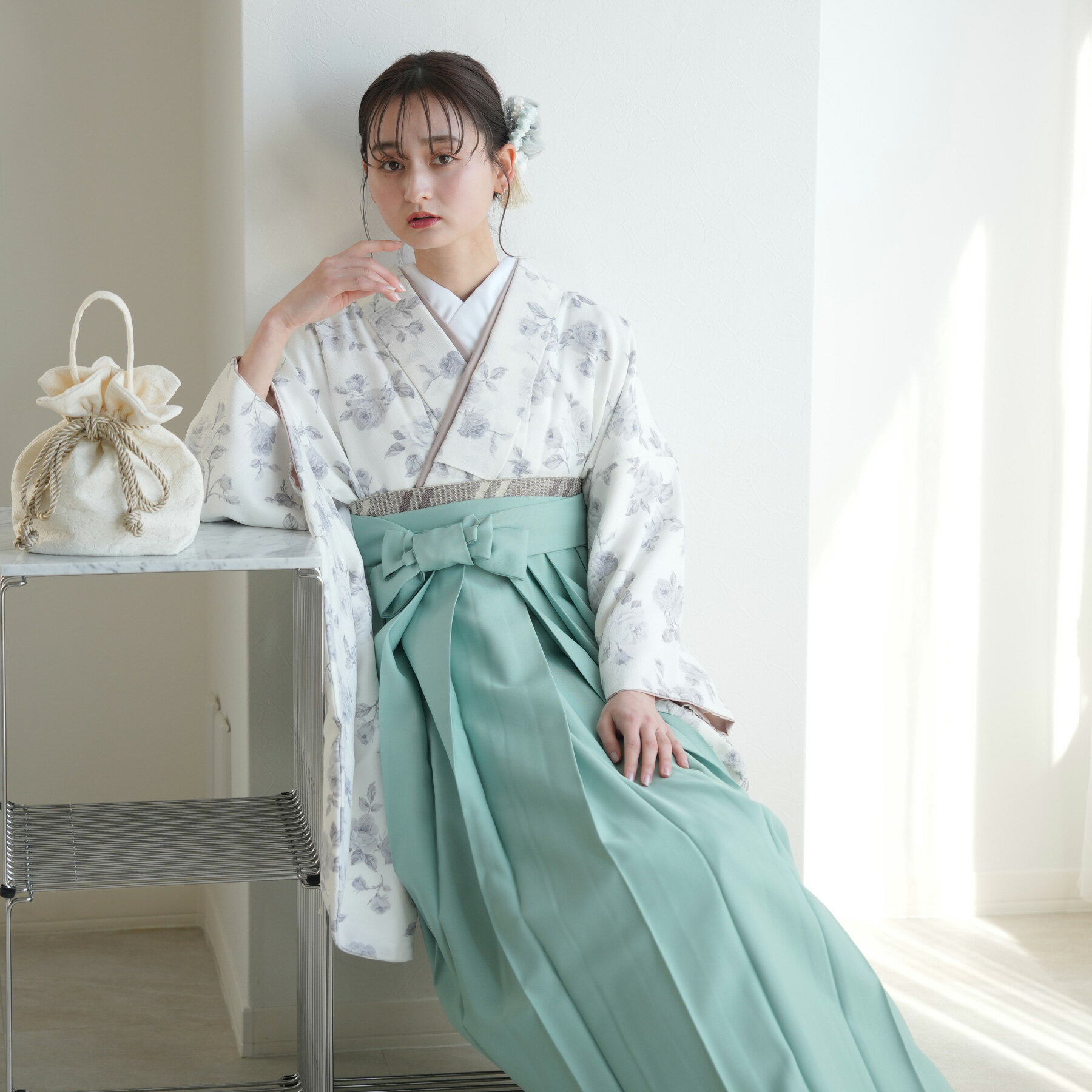 【50％OFF】【リサイクル着物セット】2尺袖着物 袴 2点セット utatane 袴91cm（身長153-158cm） 袴セット 卒業式 大学生 着物 女性 重..