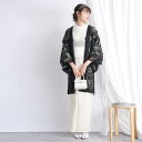 羽織(アウター) ニコアンティーク フリー 羽織 レース 単品 国産生地 着物 レディース 花 総レース 薄羽織 黒系 女性 ladies 春 夏 秋 花柄レー...