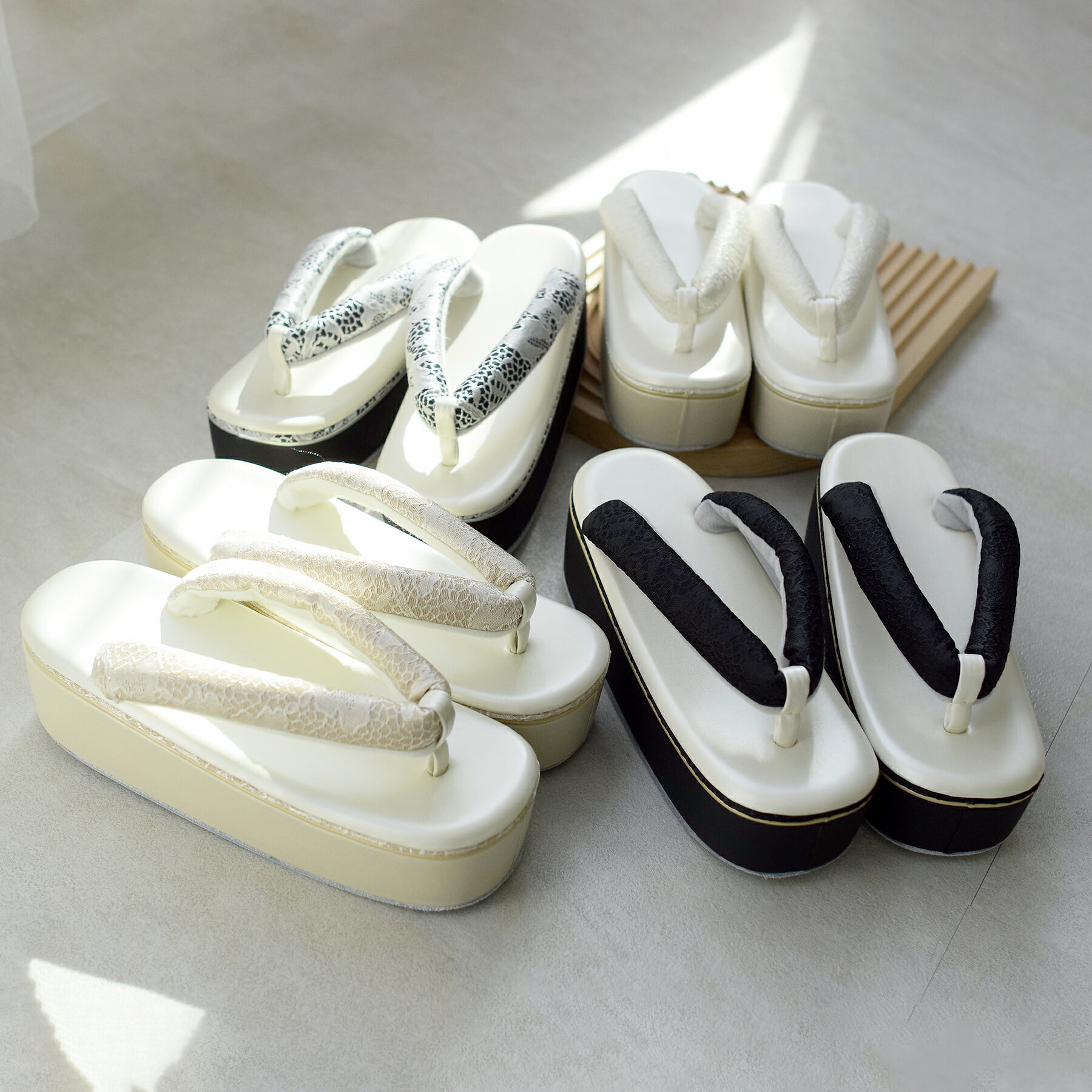 【ジャガード コードレース草履 単品】厚底 痛くない ヒール 成人式 振袖 フリーサイズ（約23.0-24.5cm） 礼装 フォーマル シルバー 黒 白 ベージュ 着物 和装 レディース 結婚式 ママ振袖