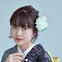 髪飾り 袴 振袖 着物 日本製 国産 フリーサイズ マルチ系 花 2点セット コーム Uピン 女性 ladies バラダリア&かすみそう ゴールド ブルー 白 ...