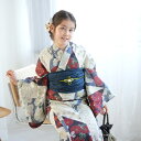 ジュニア浴衣 3点セット(浴衣/帯/下駄) ひよこ商店 140-150cm(身長135cm-155cm) 浴衣 子供 女の子 高級変わり織 セット 140 150 花 キッズ ベージュ系 子供 kids グレージュ 青 赤 菊 裂取文 ニュアンスカラー 花火大会 夏祭り 盆踊り 七夕 国内生地 国内染色