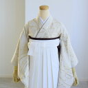 【ひよこ商店 ジュニア 着物・長襦袢 2点セット ベージュ金彩・糸菊】 販売 ハーフ成人式 袴用 卒業式 小学生 小学校 子供 キッズ 女の子 重ね衿縫い付済 半衿付き長襦袢