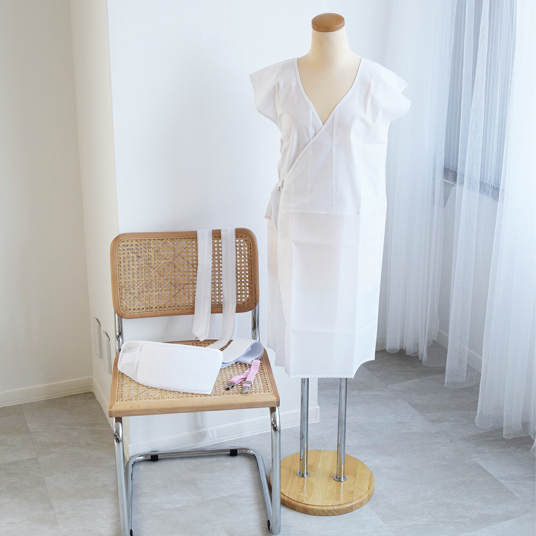 【1個までメール便可能】浴衣を着るなら一緒に買っておくと便利です!【ゆかた着付け小物6点セット】(和装下着スリップ・着付けベルト・メッシュ伊達締め・腰紐2本・ベ...