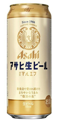 　飲食店で愛され続けたまろやかなうまみ「アサヒ生ビール（マルエフ）」 1986年、低迷するアサヒビールを救った「アサヒ生ビール」。開発記号〈マルエフ〉は幸運の不死鳥を意味しています。 「日本人にビールの味はわからない」と言われた時代に、人々の味覚を信じ、アサヒビールの王道が誕生しました。 今では限られた飲食店でしか味わえない幻の生ビールをご自宅でも。2021年の復活をぜひ、お楽しみください。 【原材料】麦芽、ホップ、米、コーン、スターチ 【アルコール度数】4.5％