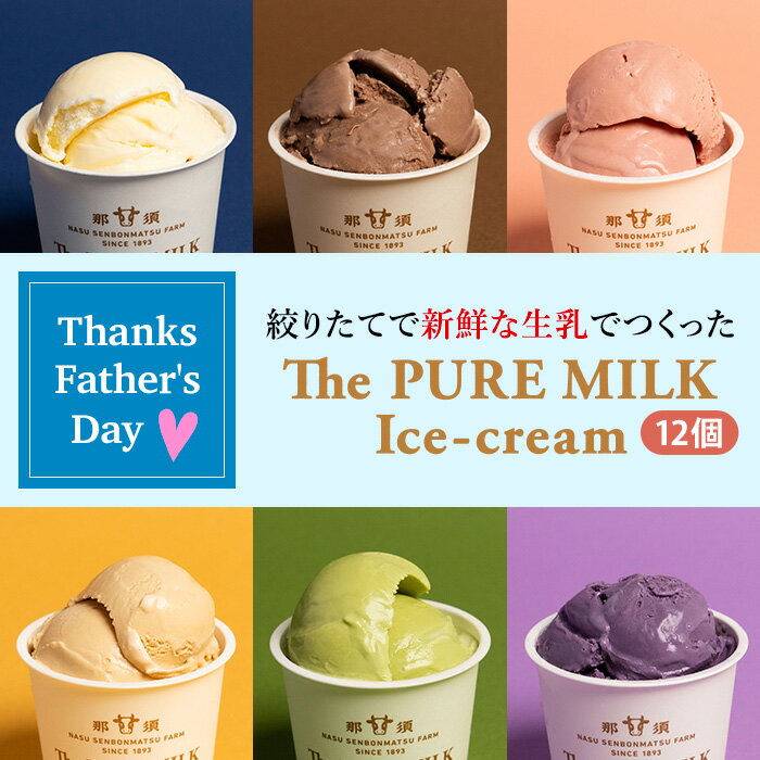 父の日ギフト千本松牧場 The PURE MILK Ice-cream アイスクリーム 詰め合わせ 12個セット 那須塩原ブランド アイス ギフト 贈り物 お歳暮 スイーツ 誕生日祝い お祝い 内祝い 御礼 プレゼント ミレピーニ後継