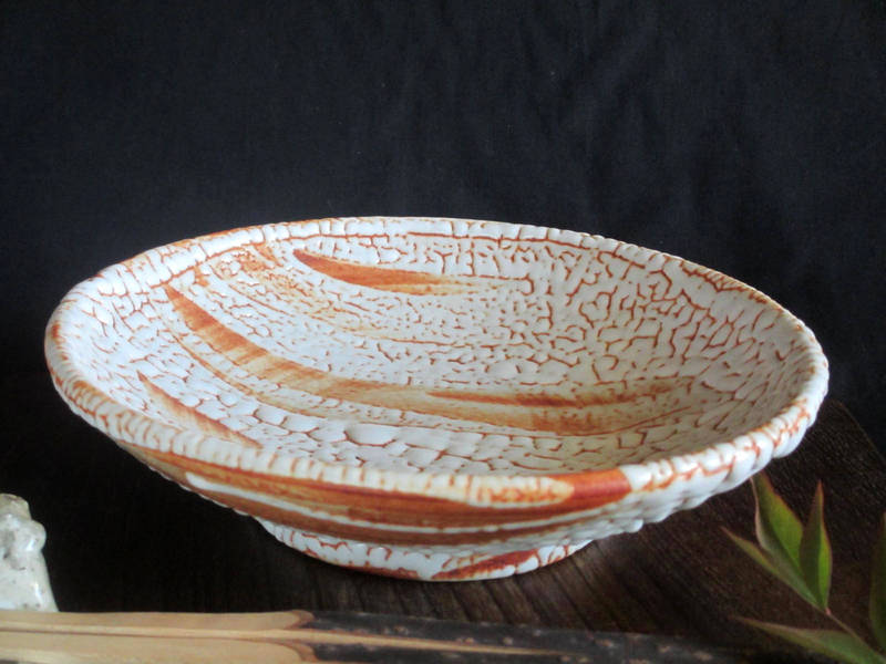 平鉢 ■康元窯 佐藤公一郎作 梅花皮 赤志野 六寸 平鉢 【和食器】【ギフト】