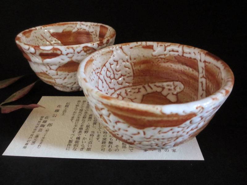 小鉢■康元窯佐藤公一郎作梅花皮赤志...