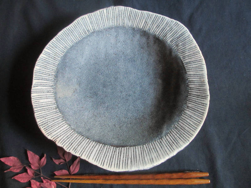 大皿 ■ 玉山窯/監修・玉置保夫 鼠志野 十草文 大皿 【和食器】【ギフト】