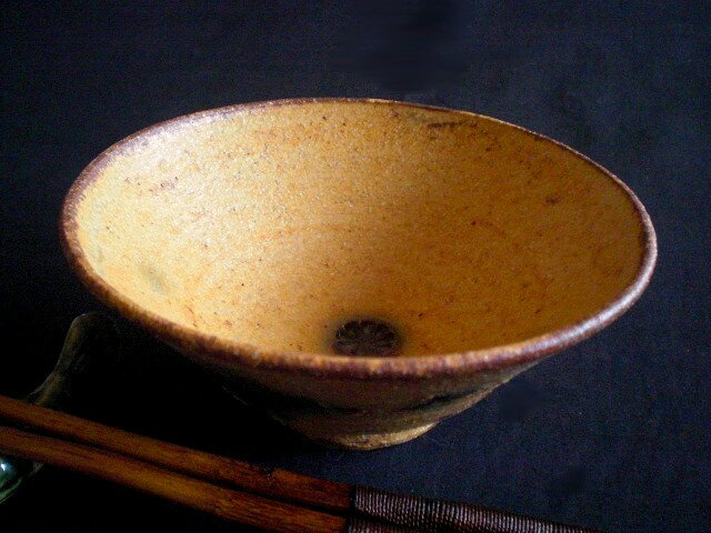 茶碗 ■ 浜田純理 黄瀬戸 山柿 海苔 茶碗 (1個) 和食