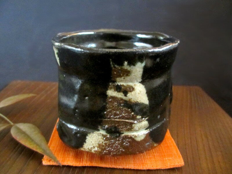 楽天市場】黒織部 筒茶碗の通販