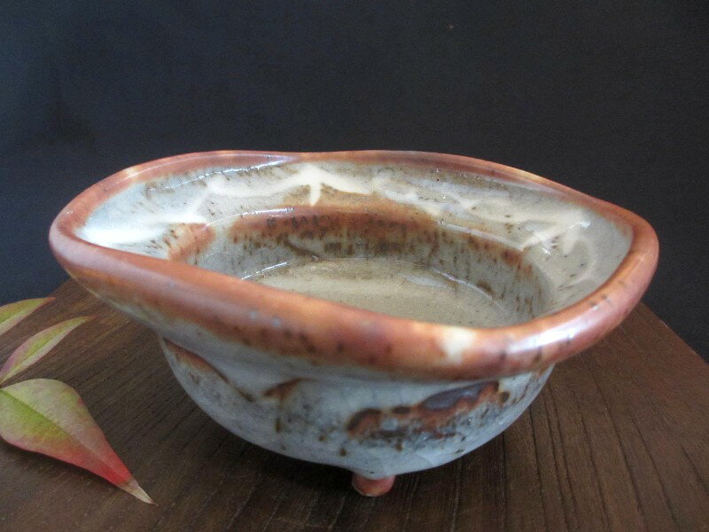 向付■源九郎窯加藤健作鼠志野足付向...