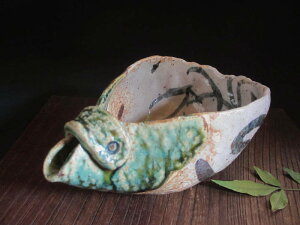 片口■ 陶芸作家 佐藤和次作 織部 蟹絵 一合半 片口 【和食器】【ギフト】
