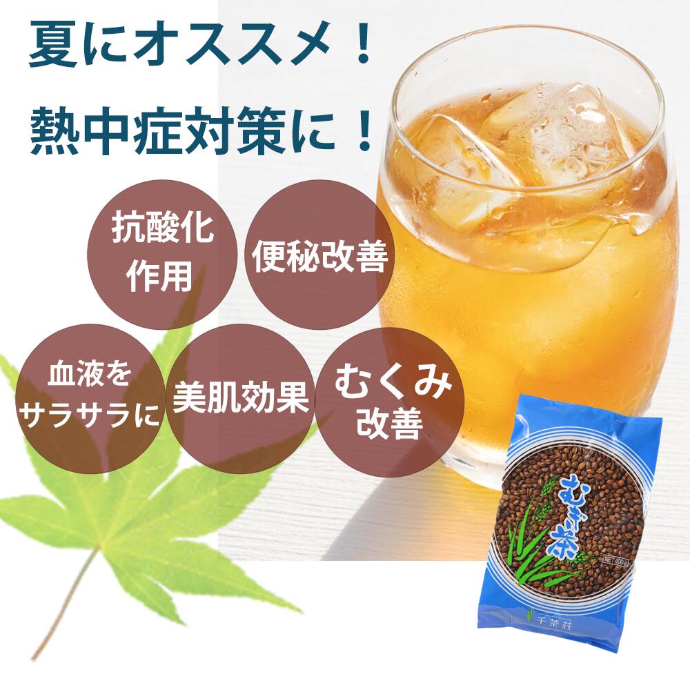 ≪ポイント5倍≫ 千茶荘 むぎ茶 400g (麦茶 ノンカフェイン 茶 茶カテキン 免疫力 健康茶ポイントアップ)