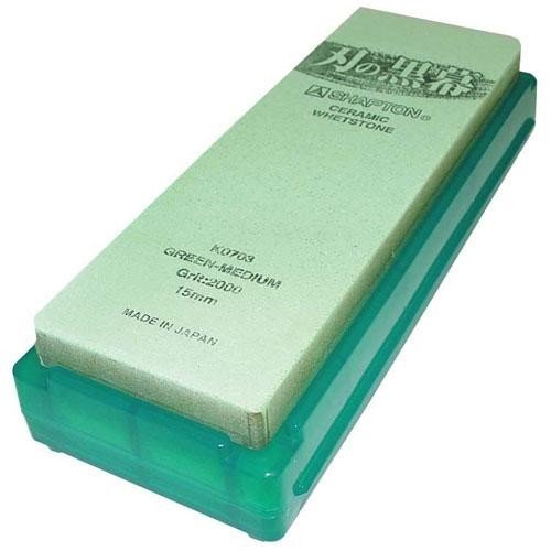 【送料無料】EBM シャプトン セラミック砥石 刃の黒幕 （砥石台兼用ケース入） グリーン（中砥 ＃2000..