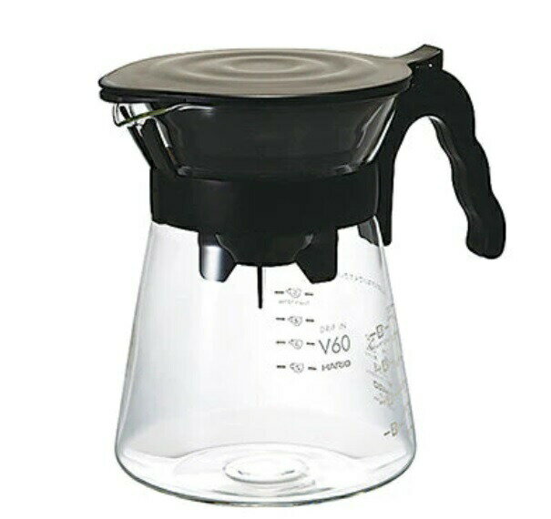 サイズ：幅 185 mm × 奥行 127 mm × 高 176 mm　口径 116 mm 実用容量：700mL 材質：ガラスボール:耐熱ガラス「HARIO Glass?」　フタ・ハンドルバンド・ドリッパー:ポリプロピレン 円すい型ペーパー...