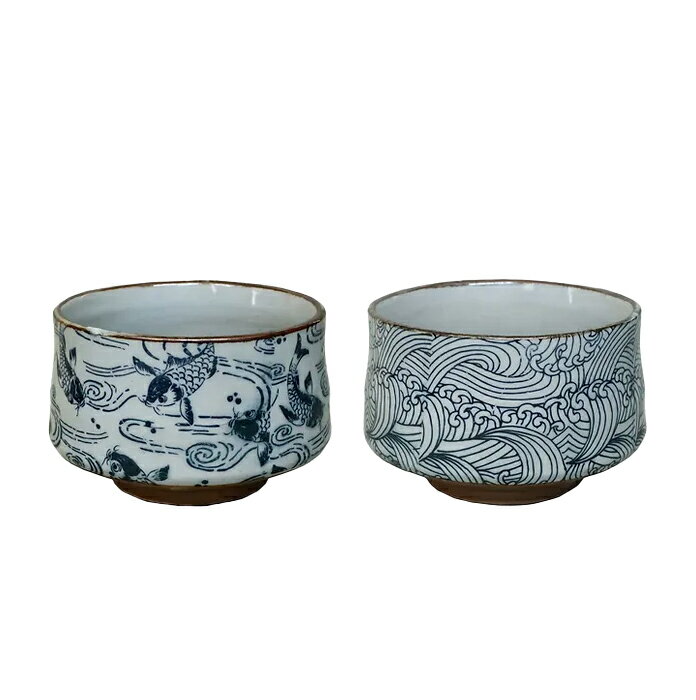 【送料無料：北海道・沖縄・離島は別途送料＋660円】 AWASAKA★ (アワサカ) 抹茶碗 MW88-G01K(荒波) / MW88-G02K(波に鯉) (簡易箱)