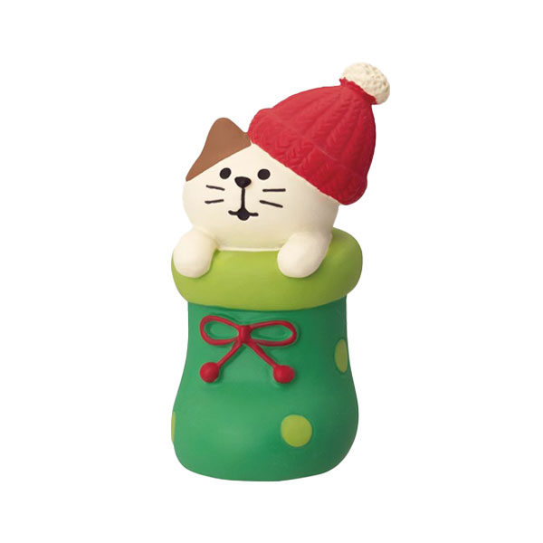 【在庫処分セール】【メール便】 デコレ コンコンブル 靴下にゃんこ 緑 ( concombre DECOLE )