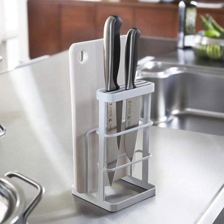 【在庫処分セール品】【送料無料】 ヤマザキ タワー　タワー カッティングボード＆ナイフスタンド ホワ..