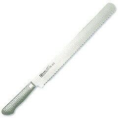 サイズ（刃渡り）:330 mm 材質：刀身＝モリブデン・バナジウム鋼/ハンドル＝18-8ステンレス鋼 生産国：日本 プロの理想の切れ味と使い易さを追求したシリーズです。 ●本刃付け 砥石による本格的な刃付けを施し、鋭い切れ味を長く持続させます。 ●本研刃造り プロの技術者により、本刃付けする前に研ぎなおしを容易にするため、水砥の荒砥・中砥を使用し、刃基を研ぎだしてあります。 ●サブゼロ処理 1050℃で焼き入れ後に、−73℃以下に冷却する特別な処理により高い硬度と靭性を与え、切れ味を一段と高めてあります。 ●一体構造 刀身とハンドルはすき間のない一体構造で非常に衛生的です。 ●モナカハンドル ハンドル部を空洞にし、軽くていつまでも美観を保つ「ステンレスモナカ構造」を採用。 また、18-8ステンレス鋼を使用し水・薬品等の高圧・高温殺菌洗浄を可能にした衛生的なハンドルです。 ※次亜塩素酸・塩素等での殺菌は使用しないでください。