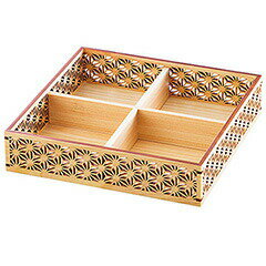 【送料無料：北海道・沖縄・離島は別途送料＋660円】 用美　ひのき細密盛器　麻の葉　四ツ切　27576