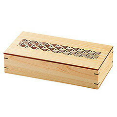 【送料無料：北海道・沖縄・離島は別途送料＋660円】 用美　ひのき細密料理箱　蓋付　クリアー　青海波　38035