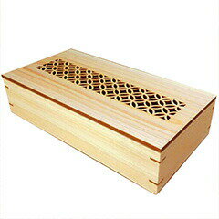 【送料無料：北海道・沖縄・離島は別途送料＋660円】 用美　ひのき細密料理箱　蓋付　クリアー　七宝　38037