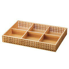 【送料無料：北海道・沖縄・離島は別途送料＋660円】 用美　新・細目格子盛器　六ツ切　27587