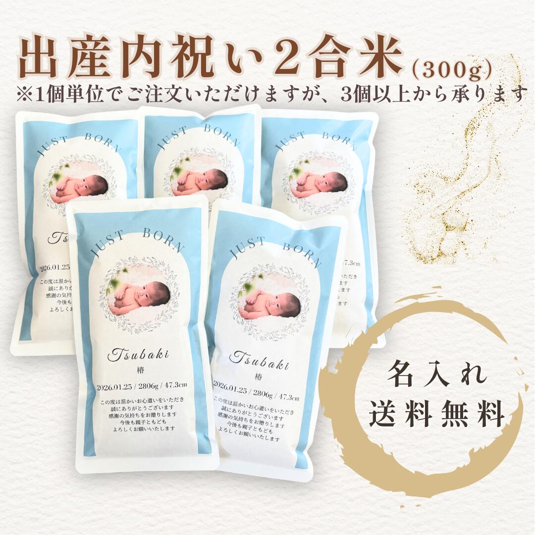 乐天商城 - 内祝い 2合米 300g 名入れ 写真入り ギフトセット プチギフト 出産内祝い 結婚内祝い お米ギフト 感謝の贈り物 宮城県産 ひとめぼれ 送料無料 食べきりサイズ