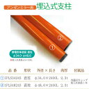 【マラソン期間5%OFFクーポン27日1時まで】アンゼンミラー用 埋め込み式支柱(直柱) Φ34.0×2400L×2.3t Φ48.6×2400L×2.3t ナ...