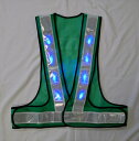 【10枚セット】青色LED 安全ベスト 緑/白 仙台銘板