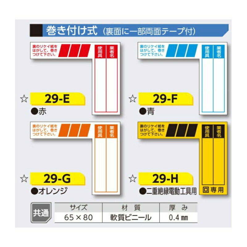 ケーブルタグ 行先表示板 巻き付け