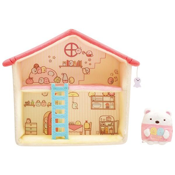 サンエックス MX98601 すみっコぐらし ぬいぐるみ すみっコハウス 屋根ピンク・はしごブルー