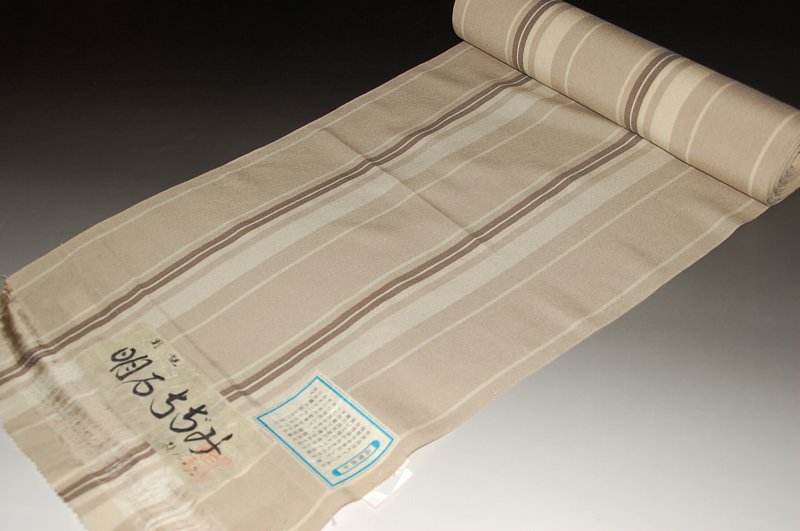 盛夏のお出掛け着に如何・・・明石ちぢみ着尺-No.3277伝統的工芸品・十日町（巾38センチ・着尺・夏物・正絹）【送料無料】【仙臺屋このみきものと帯】