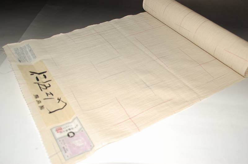 吉新織物−綿麻小千谷ちぢみ−No.3473（綿麻素材・巾四十cm長さ十二m）（めんあさ・単衣キモノ・浴衣）【送料無料】【仙臺屋このみきものと帯】