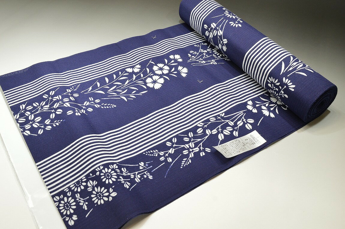 本格的な浴衣をお探しの方に◎本染め浴衣−No.10503東京本染め 綿麻ゆかた 素材綿75％麻25％ 未仕立て 巾38cm 長さ12mル以上 本染め 浴衣 ゆかた 注染 レディース浴衣 未仕立て 反物 女性 日本製 仕立て練習用 お買い得品【日本製品】【仙臺屋このみきものと帯】