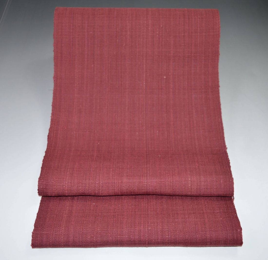 【川口織物謹製】滋賀県 秦荘(はたしょう)つむぎ八寸名古屋帯−No.12574未仕立新品 シンプルで合わせやすい無地帯 ざっくり紬生地 単衣・袷衣 お洒落帯に◎ 全通 未仕立て 名古屋帯 お洒落着物 正絹 普段着 街着 正絹【キモノ仙臺屋このみきものと帯】