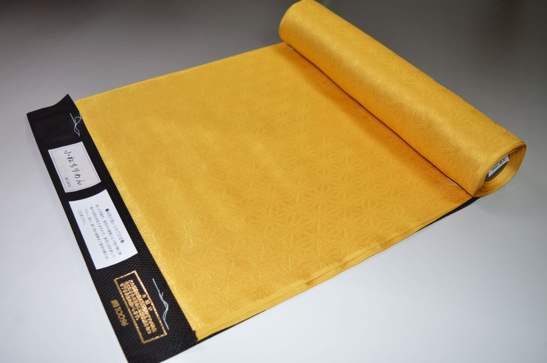 ビビットカラー 小松ちりめん 単衣・うすもの色襦袢地 No.5073 麻の葉文様 正絹素材 巾38.5センチ 長さ10.5メートル以上 単衣 夏物 うすもの フォーマル カジュアル兼用襦袢 生地しっかり 小松縮緬【送料無料・日本製】【キモノ仙臺屋このみ色襦袢】