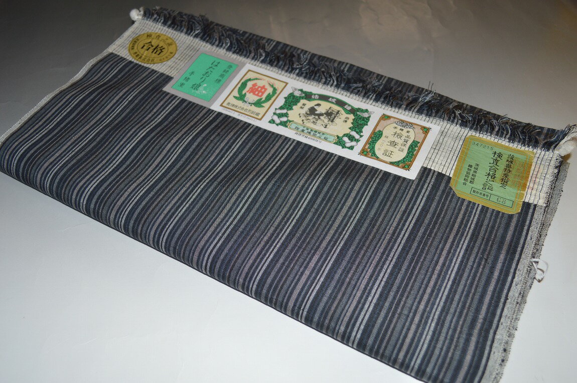 乐天商城 - 【奥順謹製】【手緒里】奥順結城紬はたおり娘着尺−No.9164 （未仕立て・お洒落・正絹）（巾39.5センチ長さ12.5メートル以上）【送料無料・日本製品】【仙臺屋このみきものと帯】