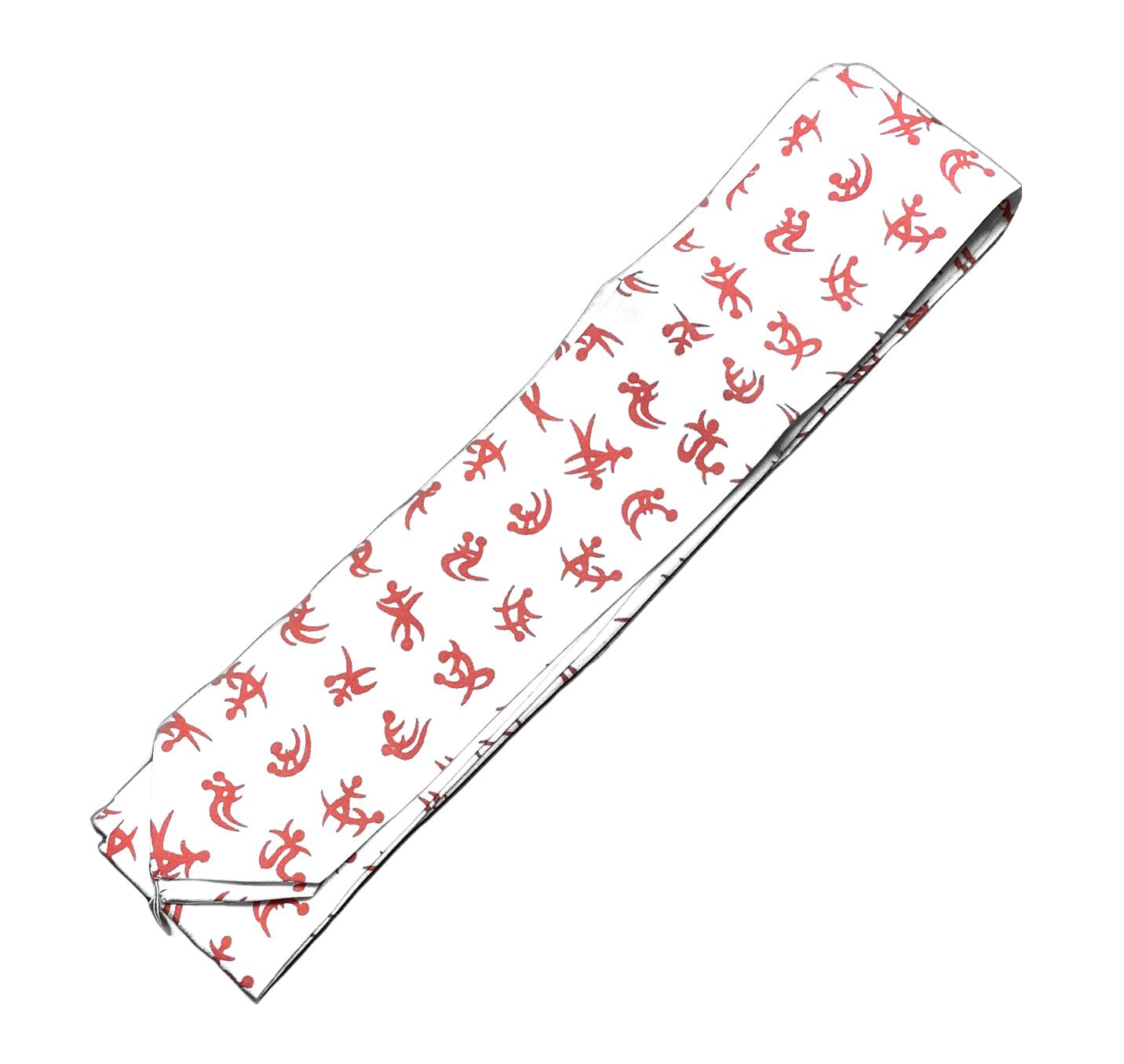 キモノ仙臺屋オリジナルお誂え『かわいい柄の腰紐』 No.1452 四十八手柄 白地に赤色 正絹素材 ゆったり並尺 たすきにもオススメ長さ約225cm 生地しっかり締まりやすいシルク素材の腰紐 こしひも 着物が着たくなる楽しい和装小物 日本製品 「自由布」 ポスト投函で配送